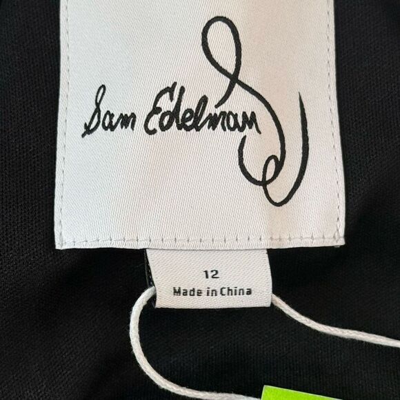 Sam Edelman Cady Drape Neck Mini Dress in black NWT - Women’s US 12 - Picture 7 of 8